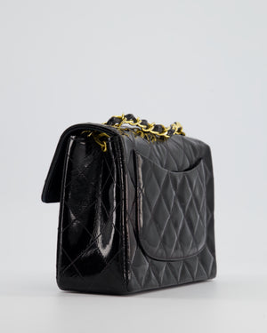 *RARE* Chanel Vintage Black Mini Square Flap Bag in Patent Leather with 24k Gold Hardware