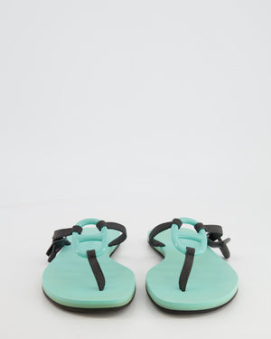 Hermès Turquoise Blue Kala Sandals with Chaine d
Ancre Detail Size EU 39