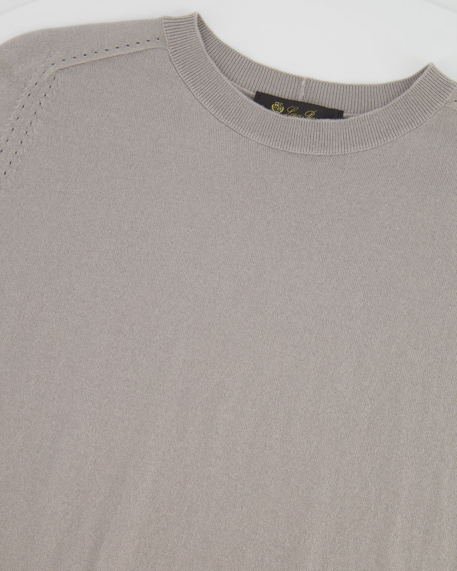 Loro Piana Light Grey Cashmere Long-Sleeve Jumper Size IT 42 (UK 10)