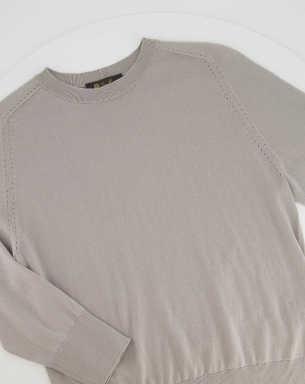 Loro Piana Light Grey Cashmere Long-Sleeve Jumper Size IT 42 (UK 10)