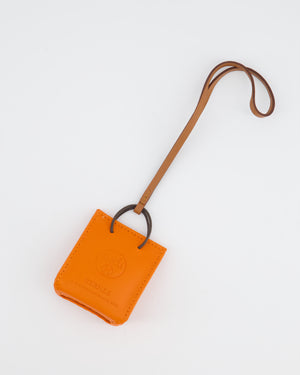 Hermès Orange Lambskin Shopping Bag Charm