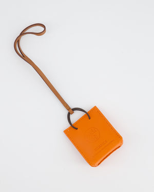 Hermès Orange Lambskin Shopping Bag Charm