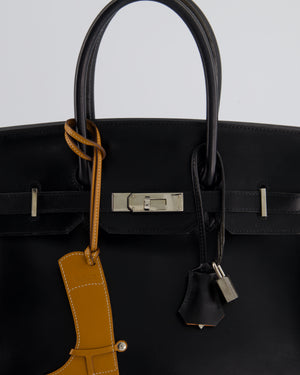 *SUPER RARE* Special edition Hermès Birkin HSS Bag 35cm in Black Box Leather, Orange Edges 
Interior with Palladium Hardware