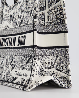 Christian Dior White 
Black Medium Canvas Paris Allover Book Tote RRP £2,650