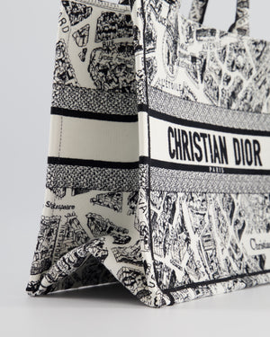 Christian Dior White 
Black Medium Canvas Paris Allover Book Tote RRP £2,650