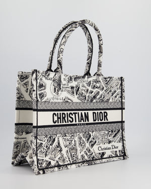 Christian Dior White 
Black Medium Canvas Paris Allover Book Tote RRP £2,650