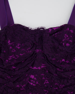 Dolce 
Gabbana Purple Lace Corset Mini Dress with Bolero Size IT 42 (UK 10)