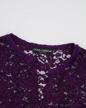 Dolce 
Gabbana Purple Lace Corset Mini Dress with Bolero Size IT 42 (UK 10)