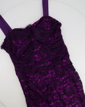 Dolce 
Gabbana Purple Lace Corset Mini Dress with Bolero Size IT 42 (UK 10)