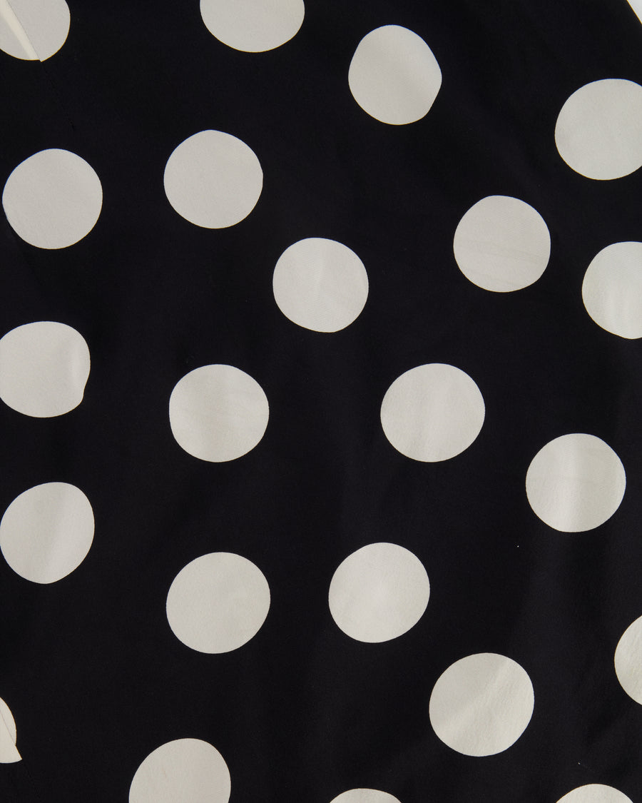 Dolce 
Gabbana Black and White Silk Polkadot Skirt Size IT 42 (UK 10)