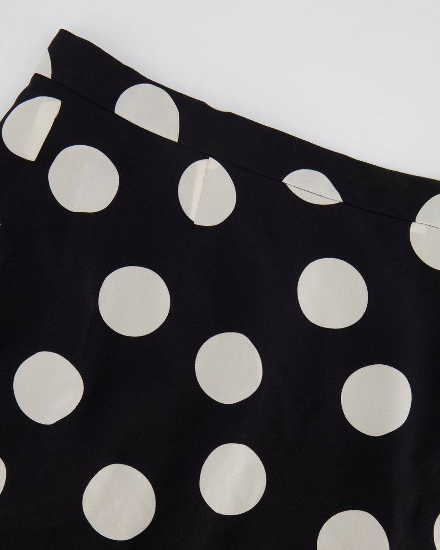 Dolce 
Gabbana Black and White Silk Polkadot Skirt Size IT 42 (UK 10)