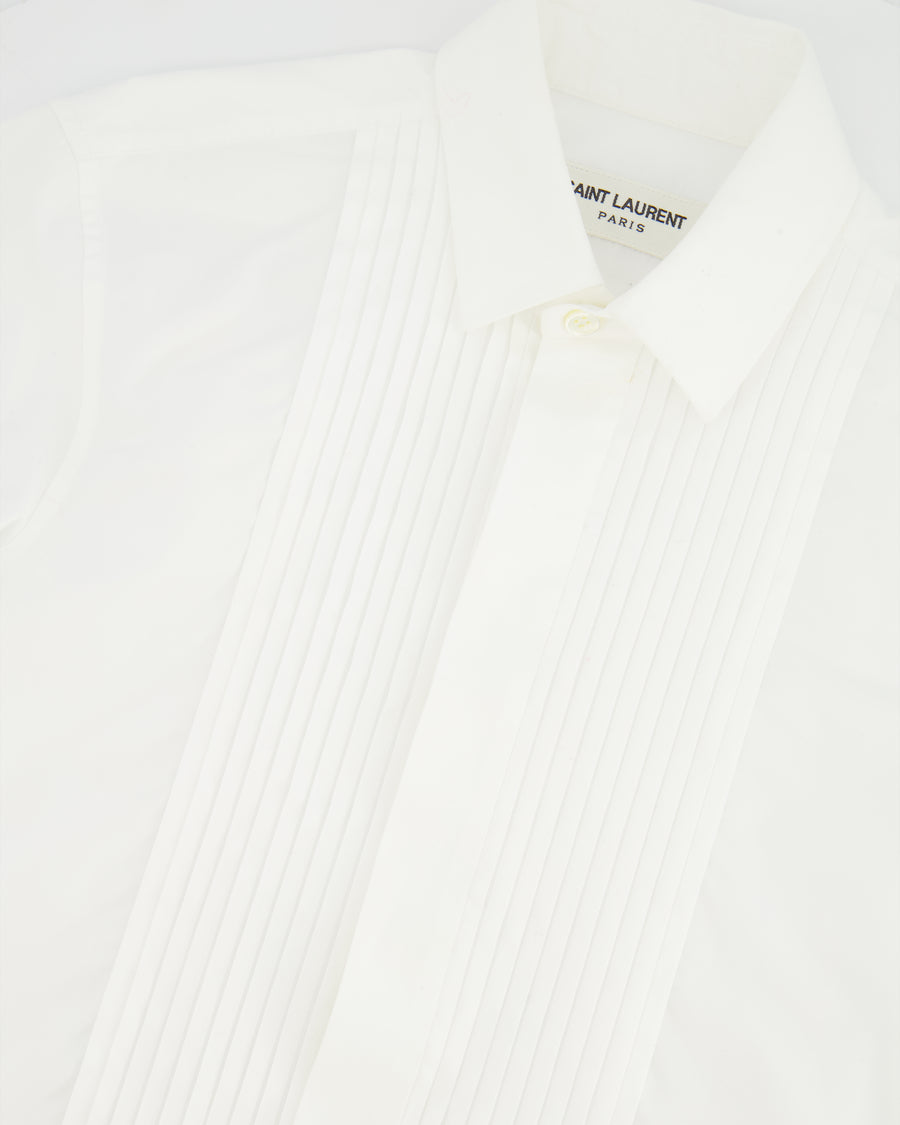 Saint Laurent White Long-Sleeve Button-Up Shirt Size FR 34 (UK 6)