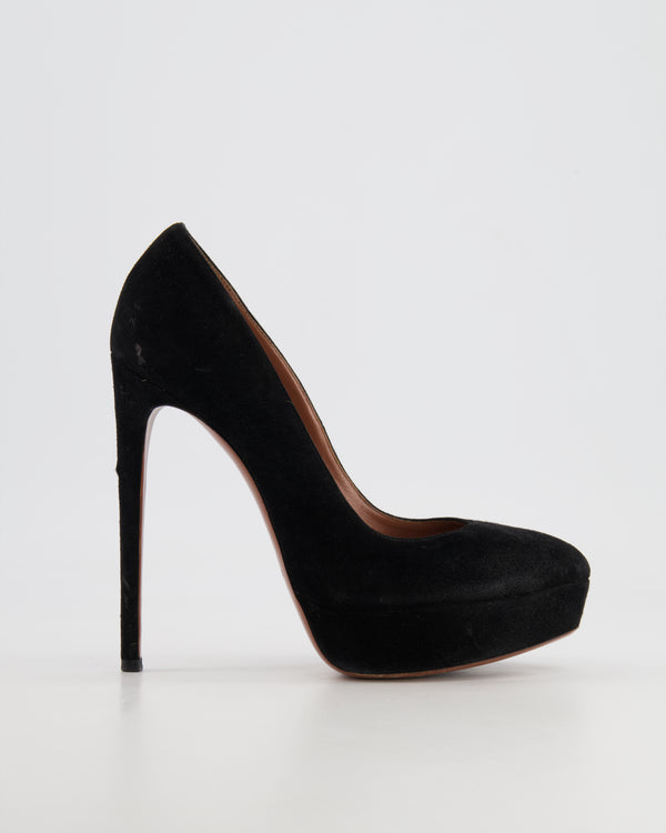 Alaïa Black Suede Platform Heels Size EU 39