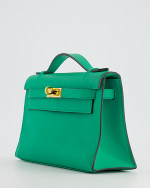 *SUPER RARE* Hermès Kelly Pochette in Menthe Swift Leather with Gold Hardware