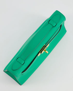 *SUPER RARE* Hermès Kelly Pochette in Menthe Swift Leather with Gold Hardware