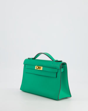 *SUPER RARE* Hermès Kelly Pochette in Menthe Swift Leather with Gold Hardware