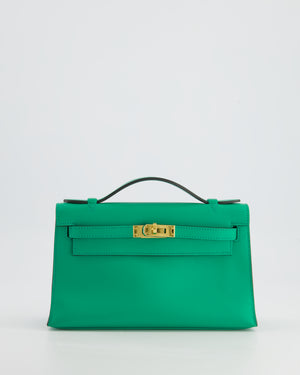 *SUPER RARE* Hermès Kelly Pochette in Menthe Swift Leather with Gold Hardware