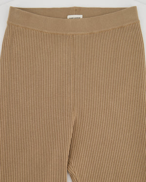 Saint Laurent Camel Ribbed Knit Cycling Shorts Size XS (UK 6)