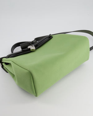 Hermès HerBag 31 Vache Hunter Vert Criquet Toile Bag, Retourne Swift with Palladium Hardware