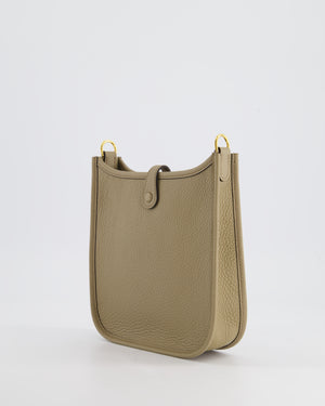 *HOT* Hermès Mini Evelyne Bag in Beige Marfa Clemence Leather with Gold Hardware