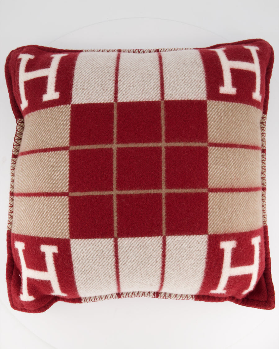 Hermès Avalon III Small Pillow in Écru, Rouge H RRP £650