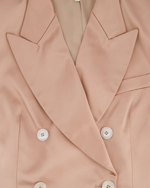 Alexander Terekhov Rose Satin Double Breasted Jacket with Peak Lapel UK 10