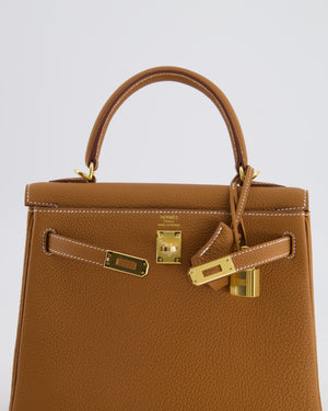 *HOLY GRAIL* Hermès Kelly Bag 25cm Retourne in Gold Togo Leather with Gold Hardware