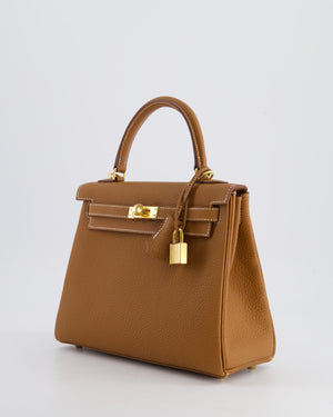 *HOLY GRAIL* Hermès Kelly Bag 25cm Retourne in Gold Togo Leather with Gold Hardware