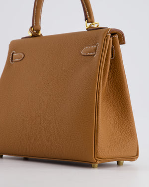 *HOLY GRAIL* Hermès Kelly Bag 25cm Retourne in Gold Togo Leather with Gold Hardware