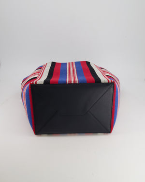 Celine Multicolour Woven Striped Phantom Cabas Tote Bag