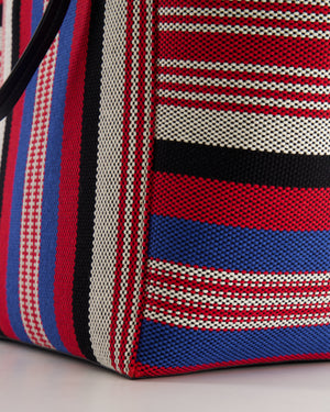 Celine Multicolour Woven Striped Phantom Cabas Tote Bag