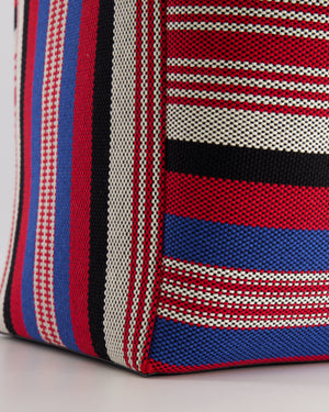 Celine Multicolour Woven Striped Phantom Cabas Tote Bag