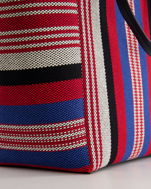 Celine Multicolour Woven Striped Phantom Cabas Tote Bag