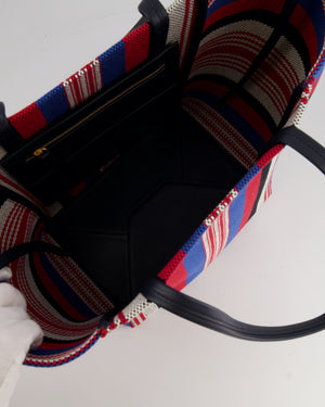 Celine Multicolour Woven Striped Phantom Cabas Tote Bag