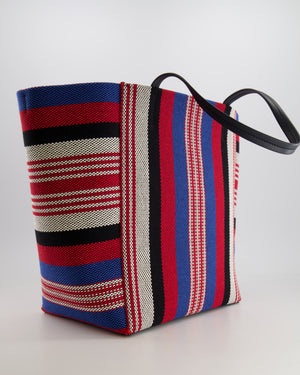 Celine Multicolour Woven Striped Phantom Cabas Tote Bag