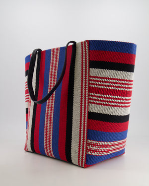 Celine Multicolour Woven Striped Phantom Cabas Tote Bag