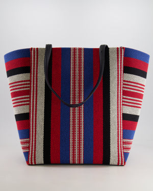 Celine Multicolour Woven Striped Phantom Cabas Tote Bag