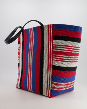 Celine Multicolour Woven Striped Phantom Cabas Tote Bag