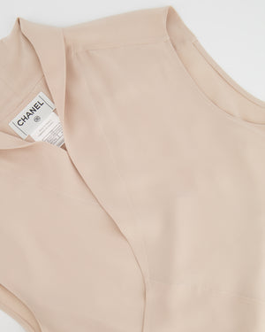 Chanel Dusty Pink Silk Cropped Top with Bow Detail Size FR 40 (UK 12)