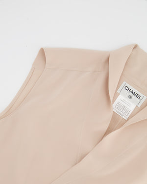 Chanel Dusty Pink Silk Cropped Top with Bow Detail Size FR 40 (UK 12)