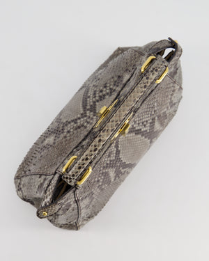 Fendi Grey Python Leather Small Peekaboo Bag with Gold Hardware RRP £5,300