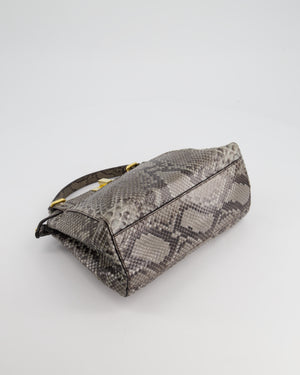 Fendi Grey Python Leather Small Peekaboo Bag with Gold Hardware RRP £5,300