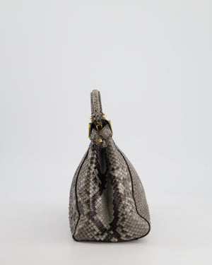 Fendi Grey Python Leather Small Peekaboo Bag with Gold Hardware RRP £5,300