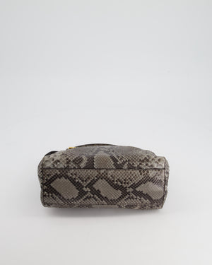 Fendi Grey Python Leather Small Peekaboo Bag with Gold Hardware RRP £5,300