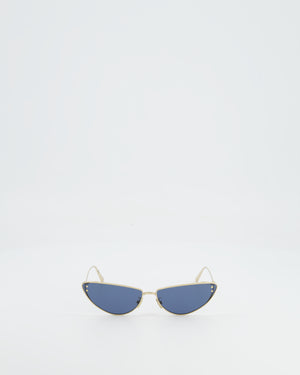 Christian Dior Gold Frame Cat eye Sunglasses with Black Lens Details