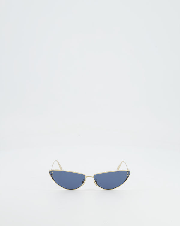 Christian Dior Gold Frame Cat eye Sunglasses with Black Lens Details