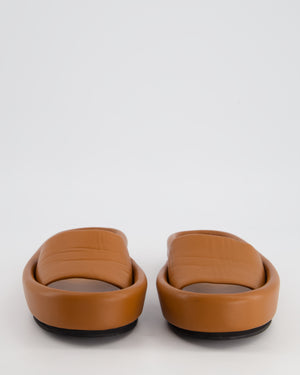 Khaite Brown Leather Slides Size EU 39.5