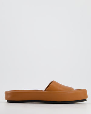 Khaite Brown Leather Slides Size EU 39.5