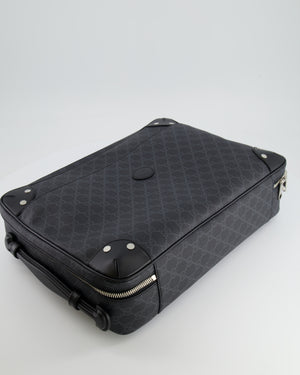 Gucci GG Black and Grey Briefcase with Back Strap Bag in Leather with Silver Hardware