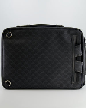 Gucci GG Black and Grey Briefcase with Back Strap Bag in Leather with Silver Hardware